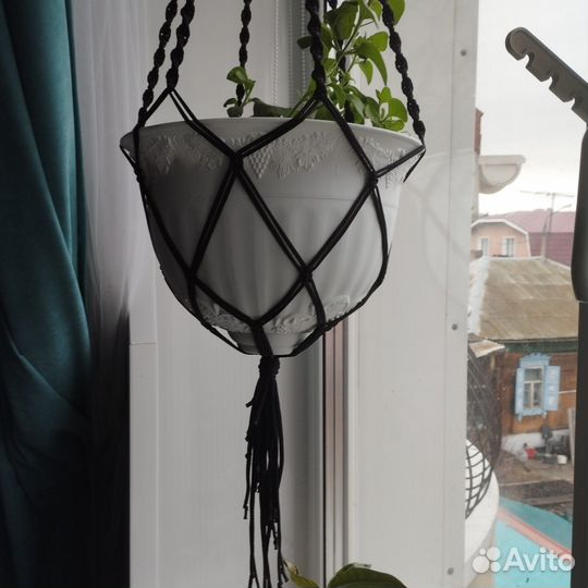 Подвес макраме для больших горшков