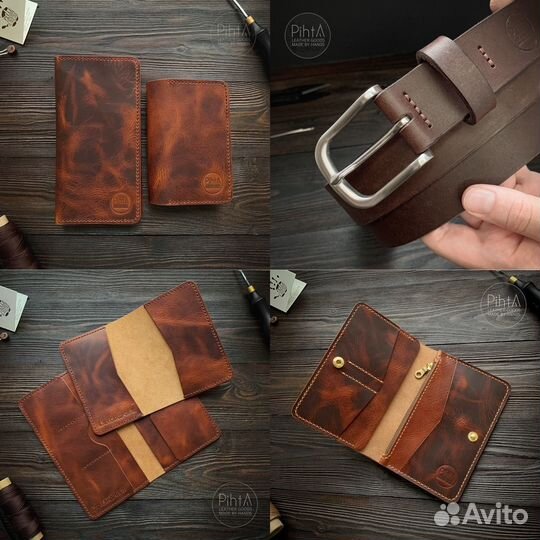 Кошелёк из натуральной кожи ручной работы