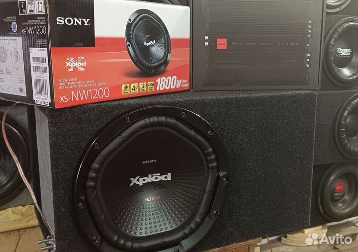Сабвуфер sony xplod 1800w max с усилителем