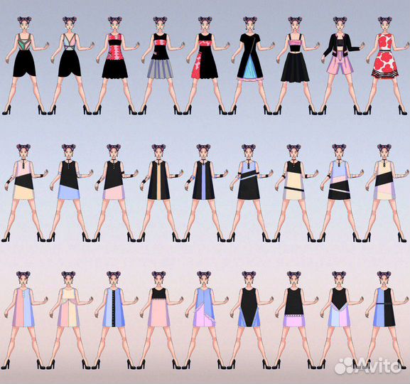 Отрисовка эскизов/разработка коллекции одежды