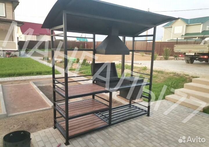 Мангал с печью под казан