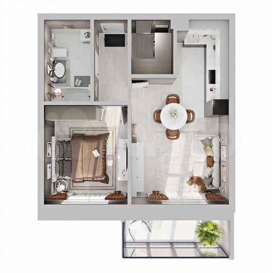 1-к. квартира, 49,3 м², 14/18 эт.