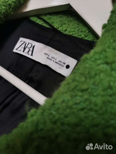 Пальто женское весеннее Zara L зеленое лимитка