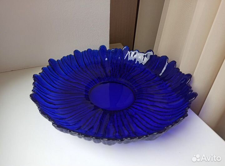 Блюдо и салатник из цветного стекла СССР