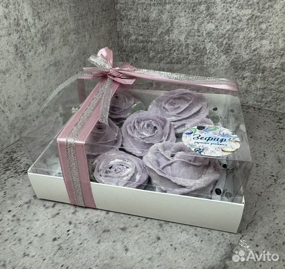 Зефирные цветы в коробочке