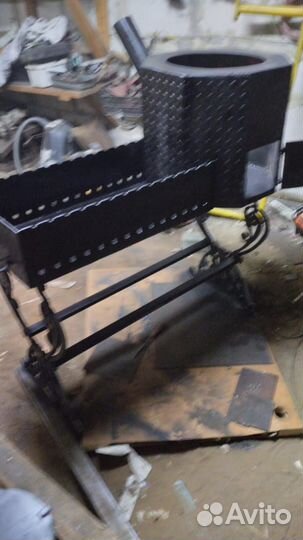 Мангал с печью под казан