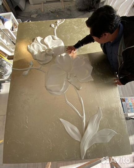 Барельеф / Панно Две орхидеи