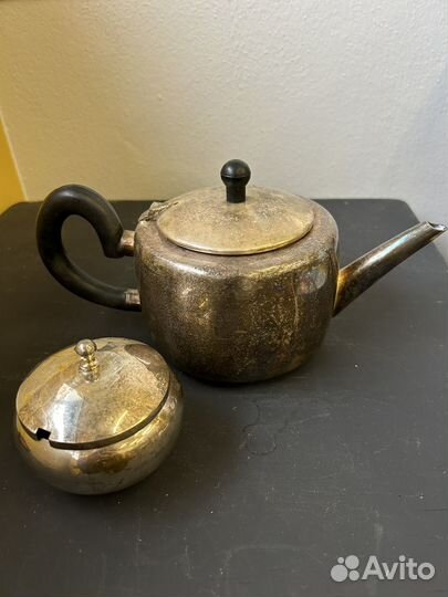 Заварочный чайник и сахарница, серебрение