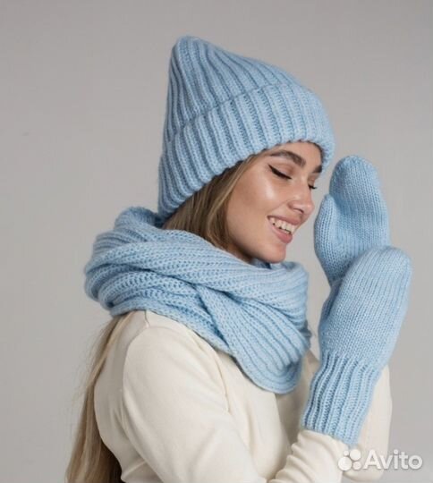 Шапка снуд и варежки