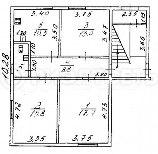 Комната 17,7 м² в 3-к., 1/2 эт.