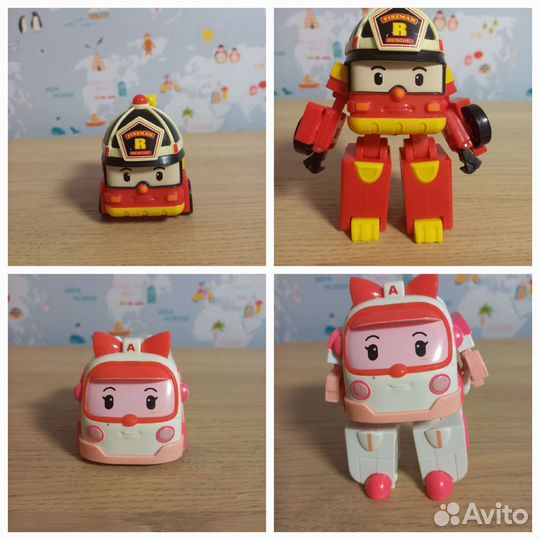 Робокар Поли трансформеры Рой и Эмбер