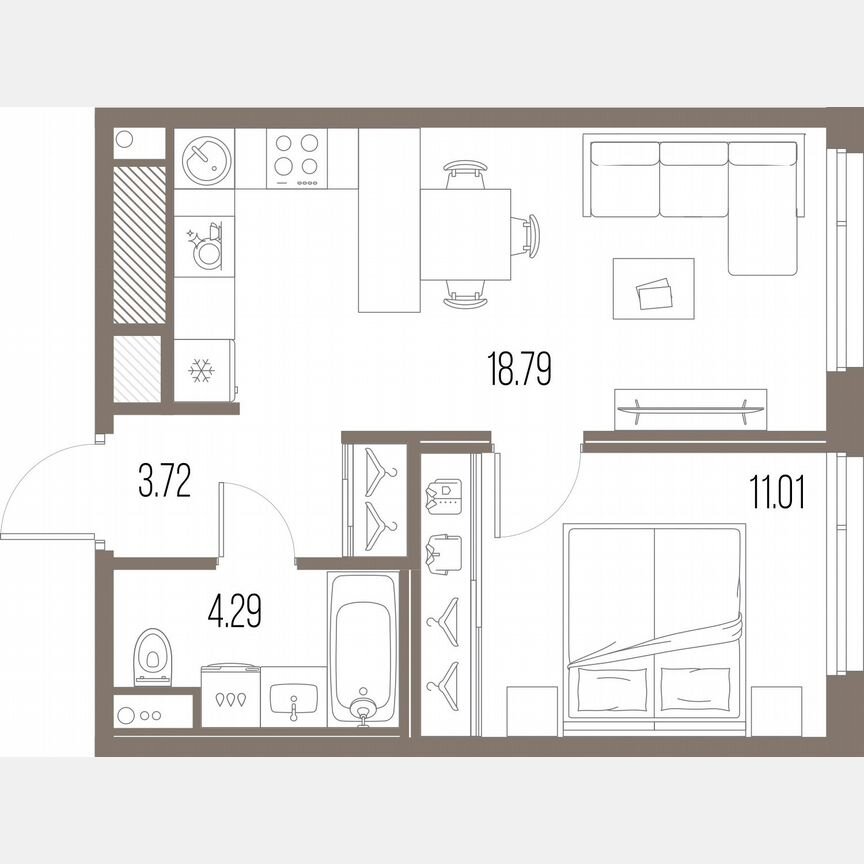 1-к. квартира, 37,8 м², 9/10 эт.