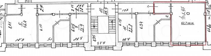 Офисное помещение, 62.7 м²