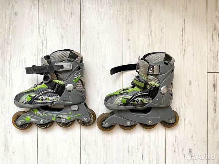 Коньки роликовые детские раздвижные, р.31-33