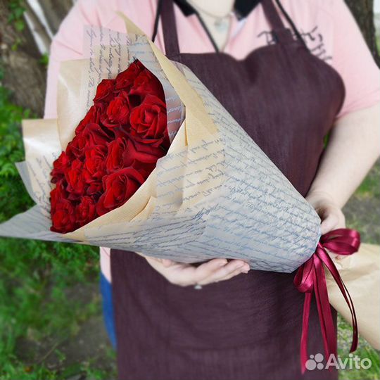 Букет из 15 роз Клубника Премиум 50 см