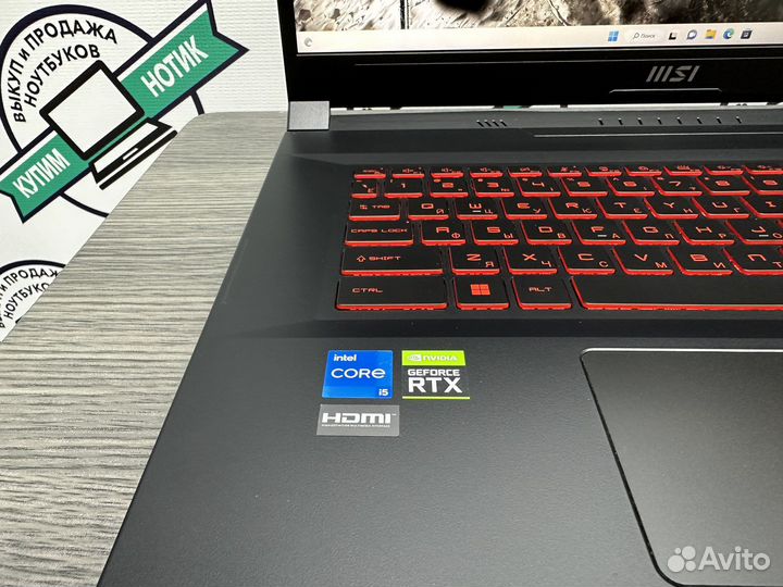 Огромный MSi 16 ядер i5-12500H 16Gb RTX 3050Ti SSD