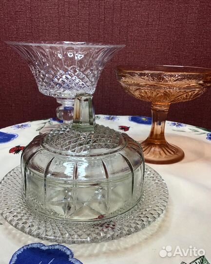 Вазочки на ножке и масленка