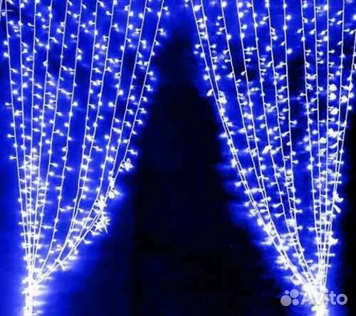 Гирлянда-Штора 320LED,3x2 метра,синяя,режимы