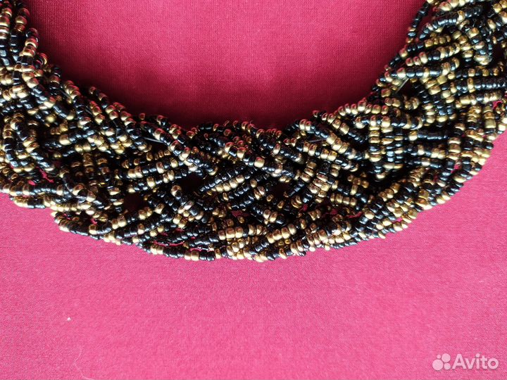 Колье-чокер из бисера косичка широкое