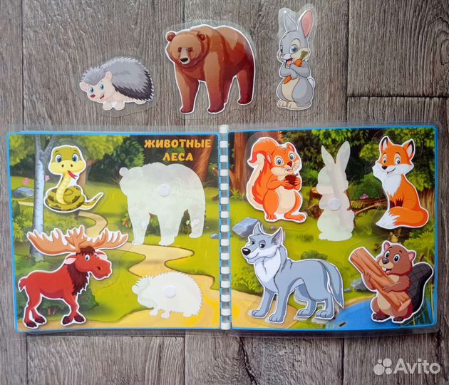 Книга развивающая, игры на липучках