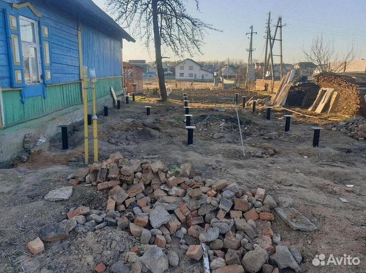 Винтовые сваи с монтажом