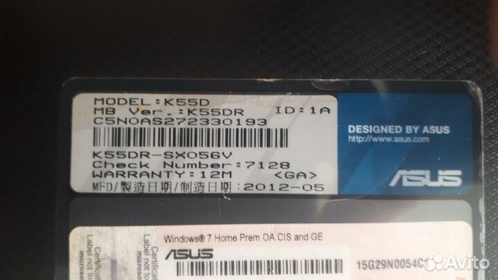 Ноутбук Asus K55D