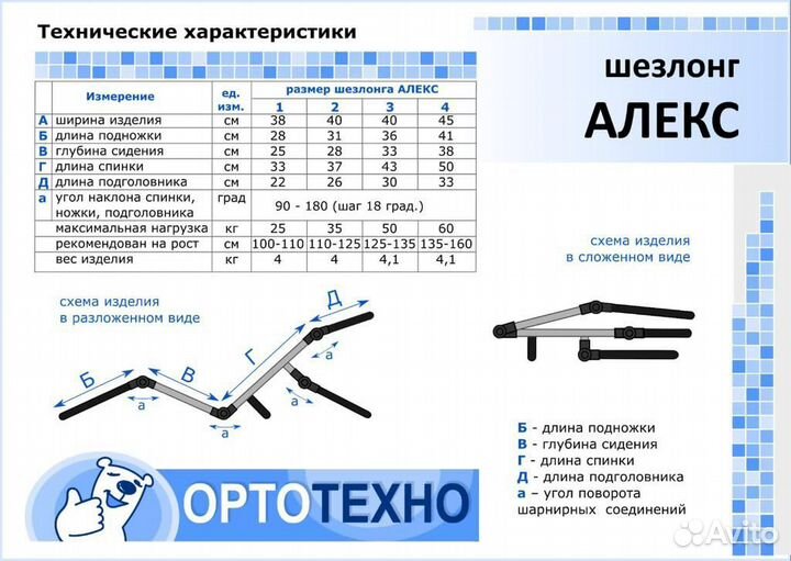Кресло-шезлонг Алекс для купания детей с нода дцп