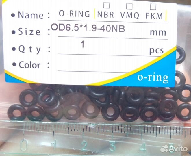 Кольцо прокладка o-ring OD6.5, h1.9 маслобензостой