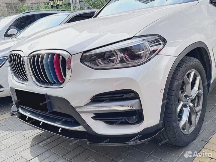 Губа передняя BMW X3 G01 X4 G02 дорест черная