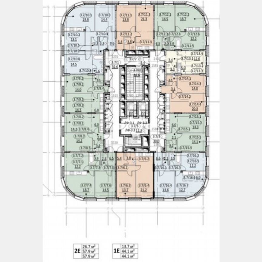 1-к. квартира, 44,1 м², 16/28 эт.