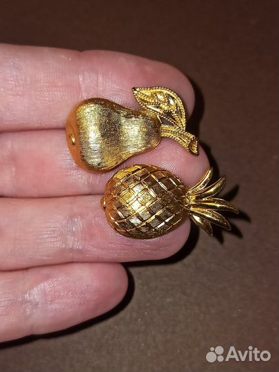 Винтажная брошь груша и ананас Trifari