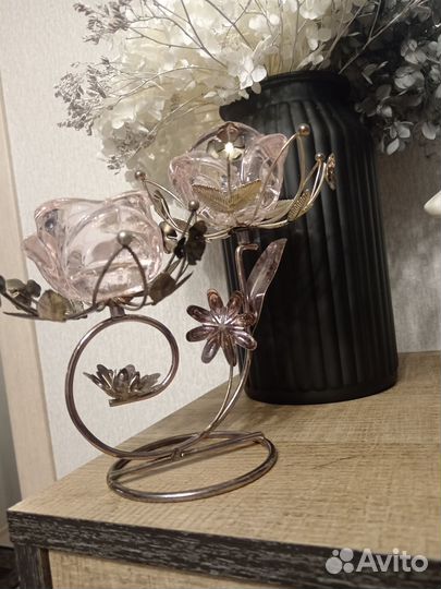 Подсвечник винтаж. Свечки в подарок