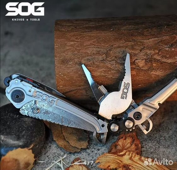 Мультитул SOG Reactor Damascus RC1001+чехол+набор