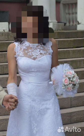 Свадебное платье 44-46 бу