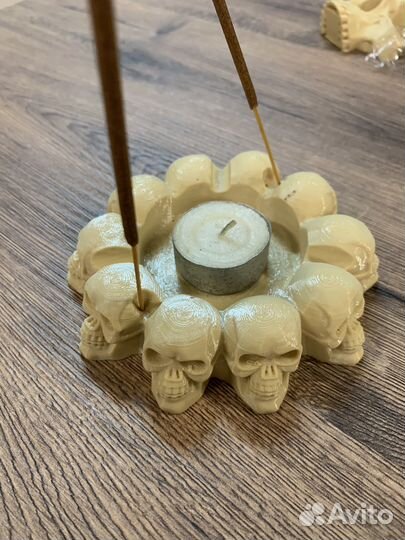 Пепельница подставка подсвечник черепа