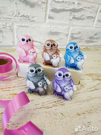 Мыло ручной работы-сова, лиса, кошка, мишка и друг