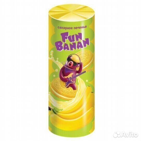 Опт - Печенье-сэндвич Fun Banan с банановым вкус