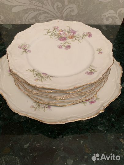 Старинный комплект тарелок Лимож Франция