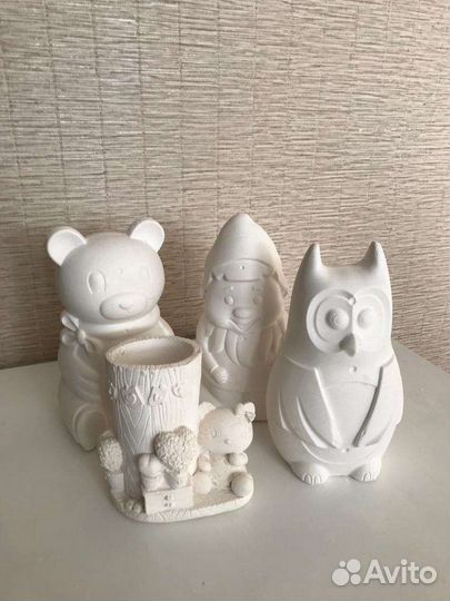 Фигурки из гипса, Копилка, Карандашница, Кашпо