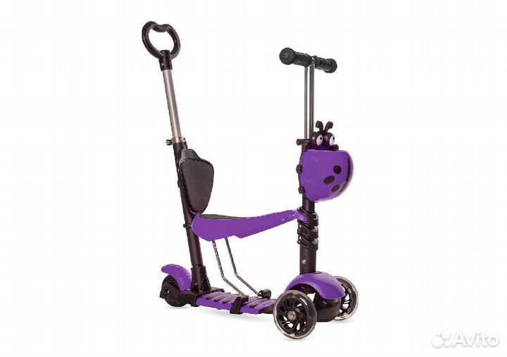 Самокат 5 в 1 Божья коровка 3 цвета