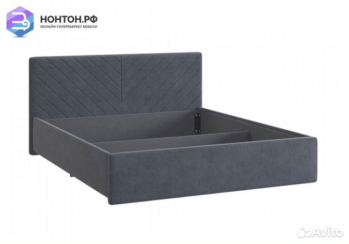 Кровать Сандра 2 1.6 м серо-синяя