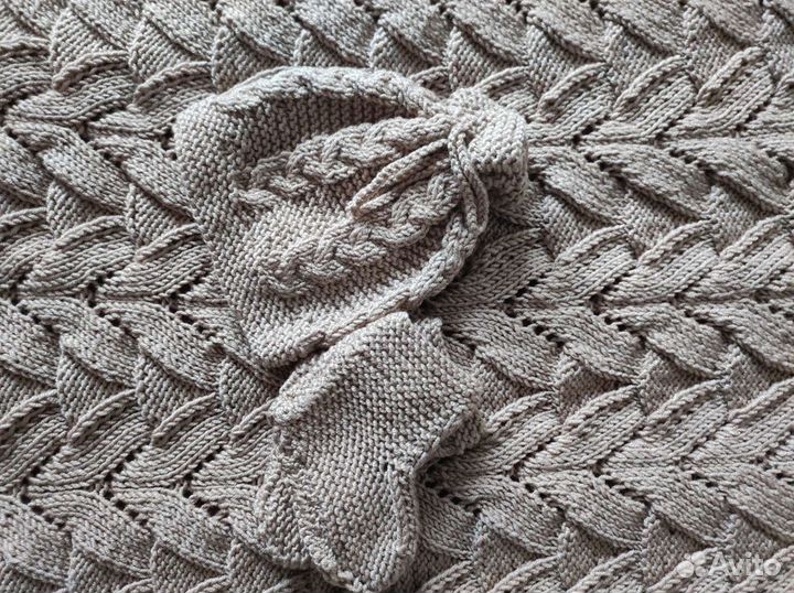 Детский плед вязаный комплект ручная работа