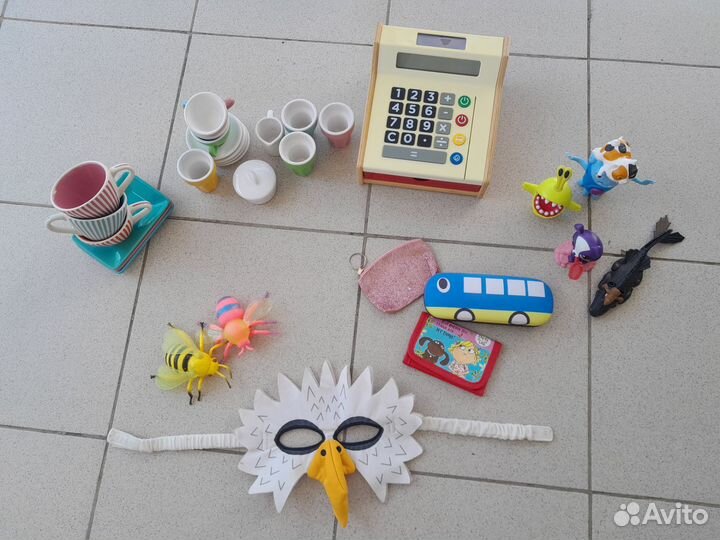 Детская посуда ikea,касса ikea,игрушки macdonalds