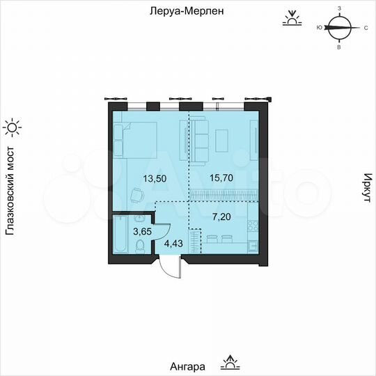 1-к. квартира, 44,9 м², 11/19 эт.