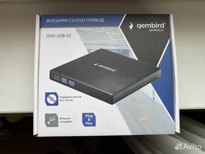 Привод внешний DVD-RW Gembird DVD-USB-02