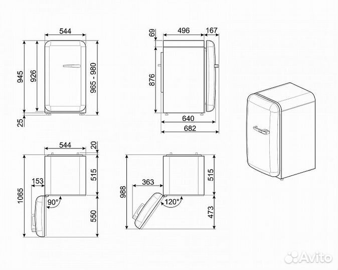 Холодильник smeg FAB10LRD2