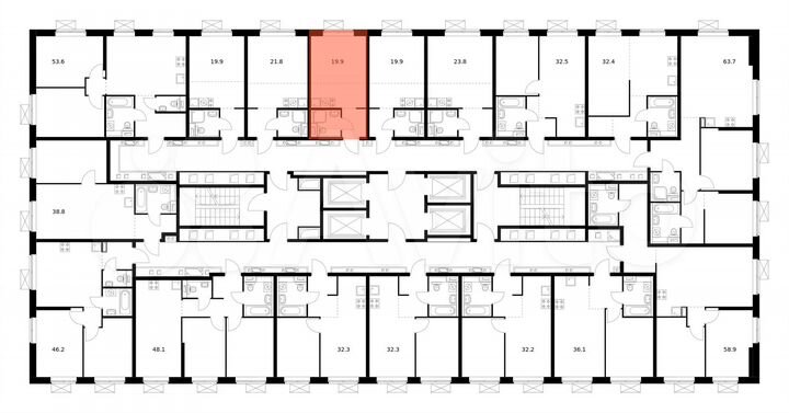 Квартира-студия, 19,9 м², 27/33 эт.
