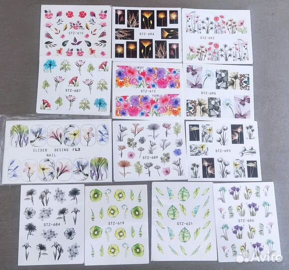 Наклейки слайдера для маникюра, дизайн