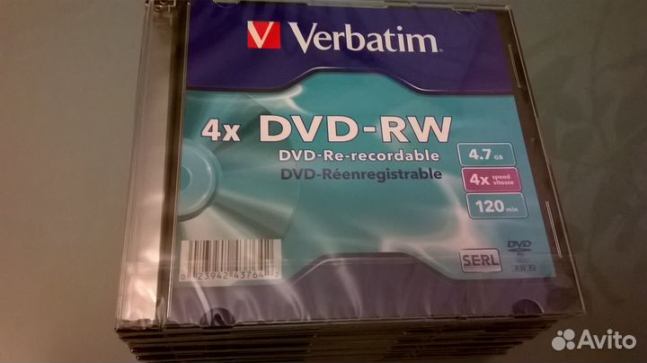 Оптический диск DVD-RW Verbatim 4.7гб 4x