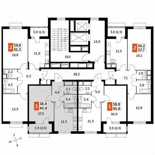 1-к. квартира, 40,8 м², 2/16 эт.